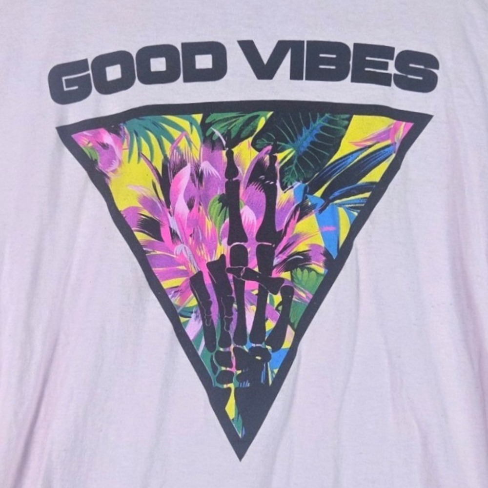 Black Rifle Coffee Company T-Shirt Women XL Pink Good Vibes Skeleton Peace Sign